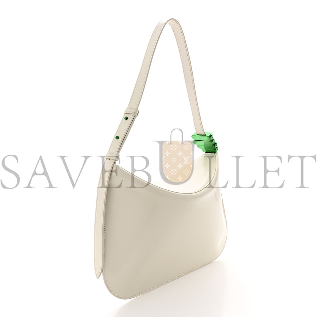 BOTTEGA VENETA BRUSHED CALFSKIN CRADLE FOLD OVER SHOULDER BAG WHITE PARAKEET (32*22*11cm) BOTTEGA VENETA BRUSHED CALFSKIN CRADLE FOLD OVER SHOULDER BAG WHITE PARAKEET (32*22*11cm)
