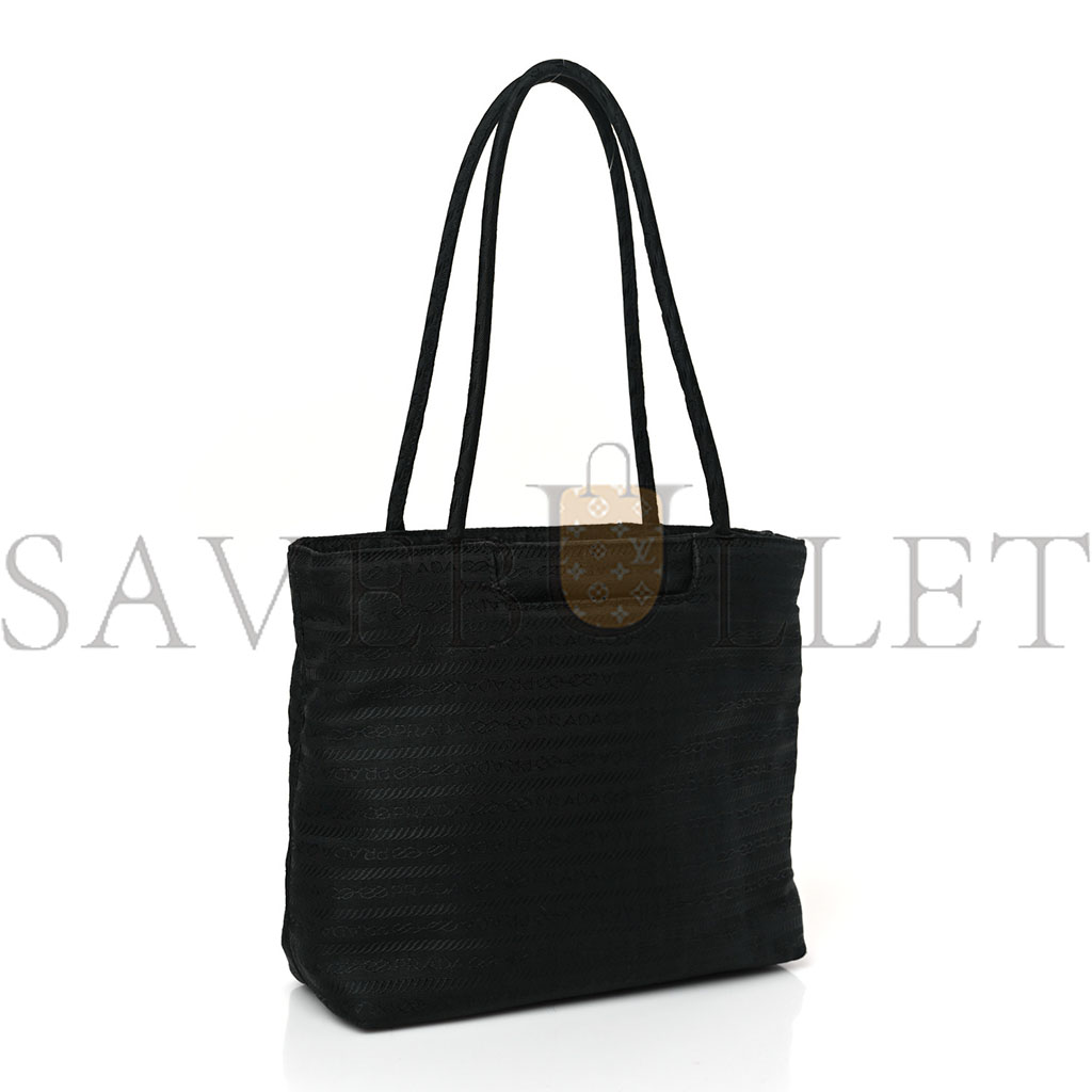 PRADA TESSUTO NYLON JACQUARD TOTE BLACK (22*20*8cm) PRADA TESSUTO NYLON JACQUARD TOTE BLACK (22*20*8cm)
