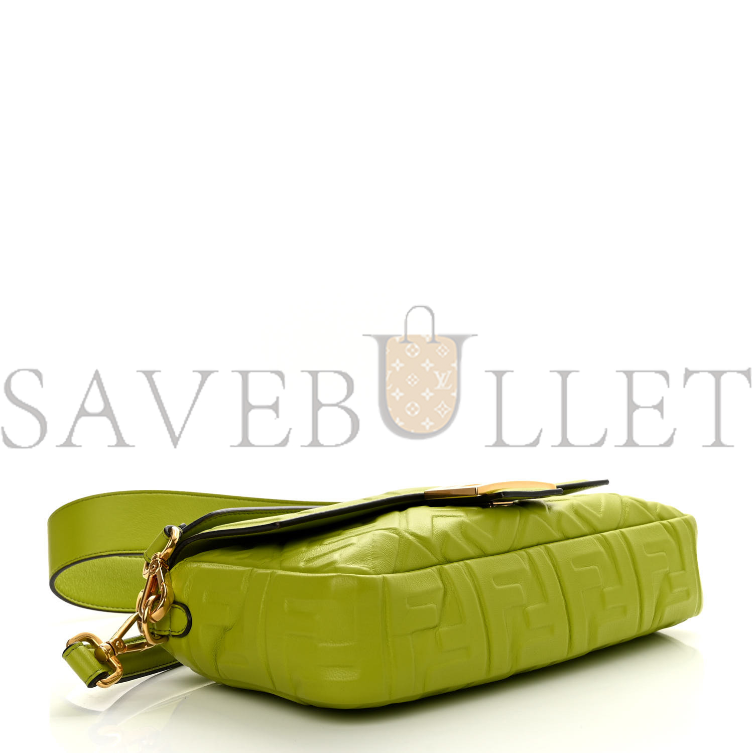 FENDI NAPPA FF 1974 EMBOSSED BAGUETTE WASABI (26*15*5cm)