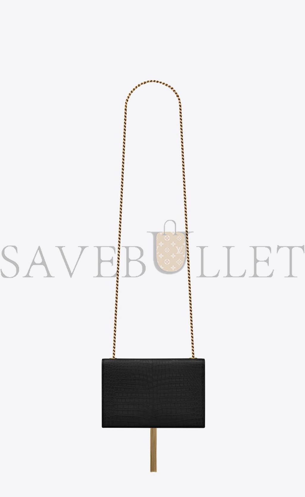 YSL KATE SMALL CHAIN BAG WITH TASSEL IN CROCODILE-EMBOSSED SHINY LEATHER 474366DND0J1000 (20*12.5*5cm) YSL KATE SMALL CHAIN BAG WITH TASSEL IN CROCODILE-EMBOSSED SHINY LEATHER 474366DND0J1000 (20*12.5*5cm)
