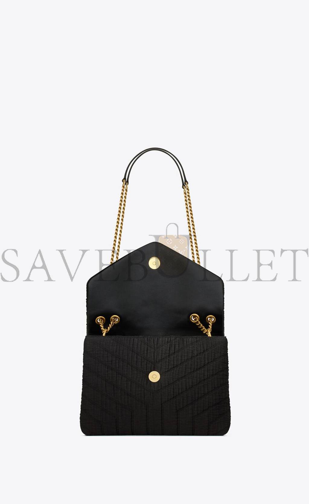 YSL LOULOU SMALL IN QUILTED &QUOT;Y&QUOT; COTTON 494699FABQ91000 (23*17*9cm)