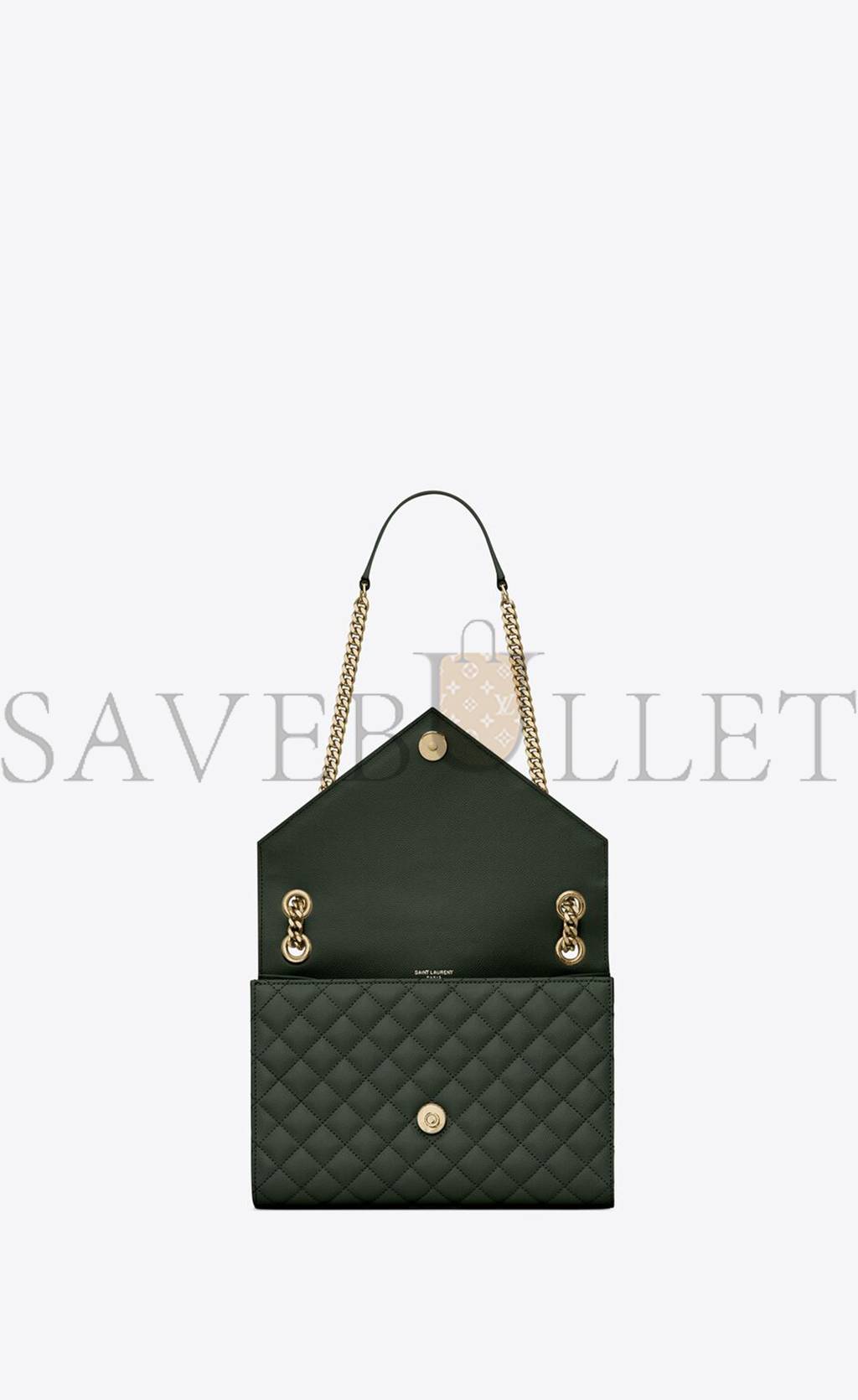 YSL ENVELOPE MEDIUM CHAIN BAG IN MIX MATELASS&EACUTE; GRAIN DE POUDRE EMBOSSED LEATHER 600185BOW913045 (24*17.5*6cm)