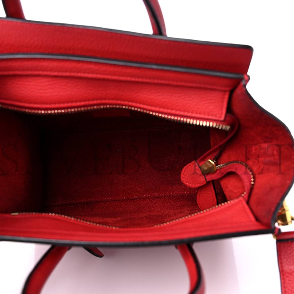 CELINE DRUMMED CALFSKIN NANO LUGGAGE RED (19*19*10cm) CELINE DRUMMED CALFSKIN NANO LUGGAGE RED (19*19*10cm)