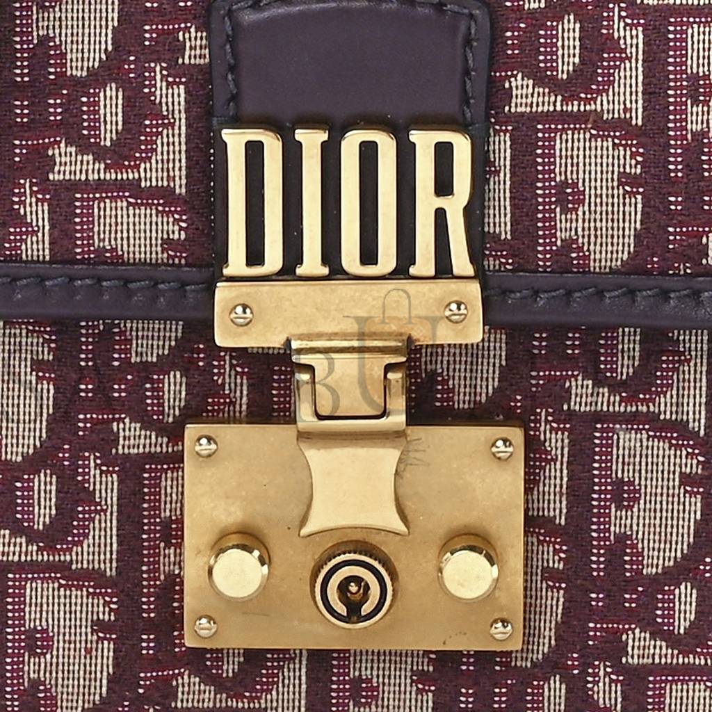 DIOR OBLIQUE DIORADDICT FLAP BAG BURGUNDY (24*17*5.1cm)