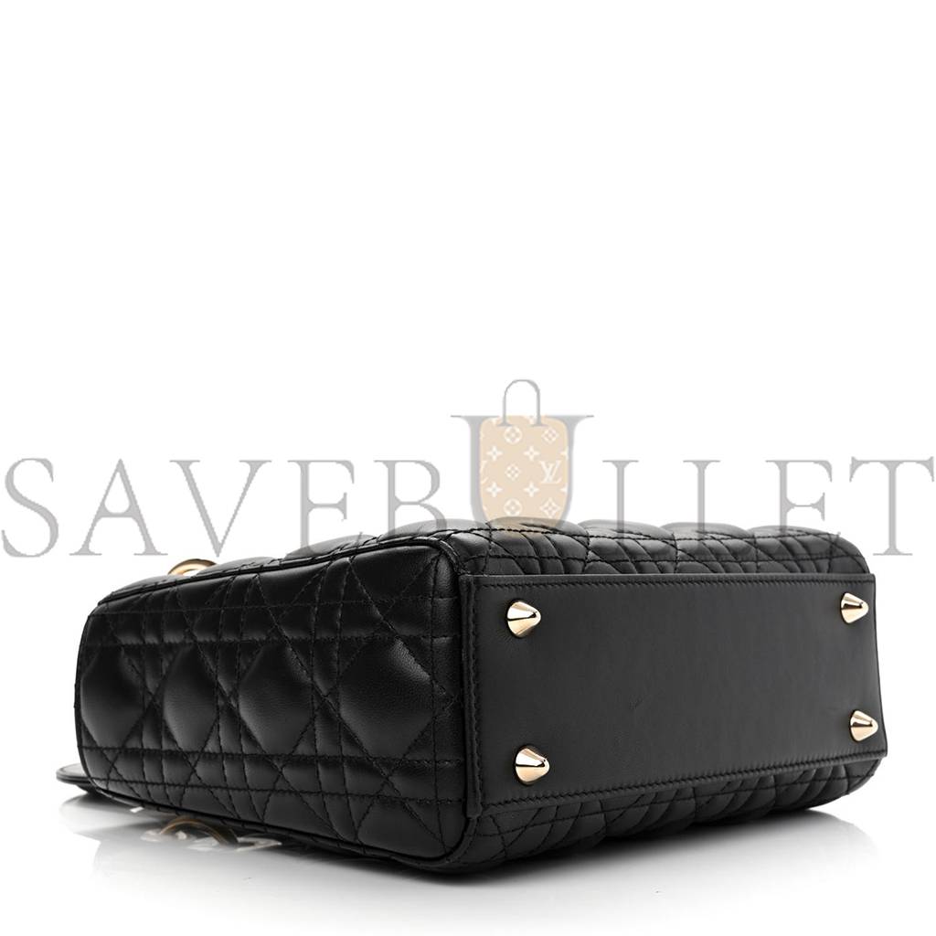 DIOR LAMBSKIN CANNAGE SMALL MY ABCDIOR LADY DIOR BLACK (20*18*8.9cm)