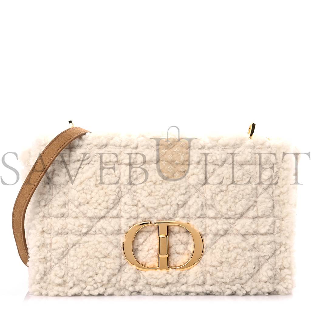 DIOR SHEARLING CANNAGE MEDIUM CARO BAG NATURAL (29*17*9.5cm)