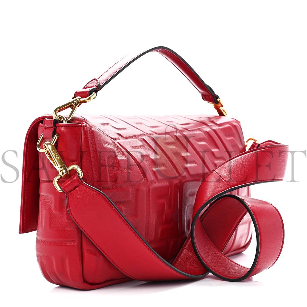FENDI NAPPA FF 1974 EMBOSSED LARGE BAGUETTE FRAGOLA (32*16*5cm) FENDI NAPPA FF 1974 EMBOSSED LARGE BAGUETTE FRAGOLA (32*16*5cm)